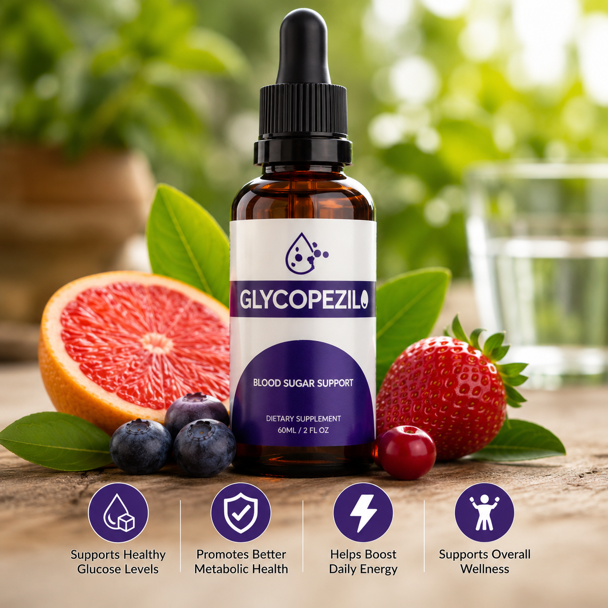 Single bottle of Glycopezil blood sugar support dietary supplement